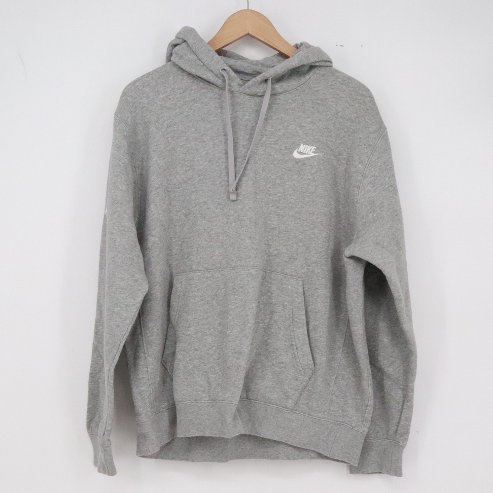 Nike Hoodie Mens Medium Pullover Gray Futura Logo Cotton Blend Fair